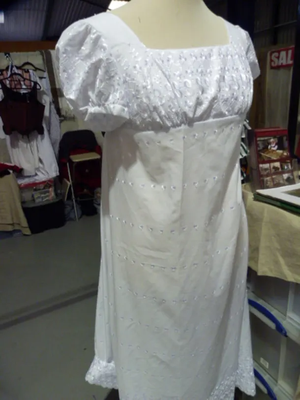 Regency White Embroidered Dress