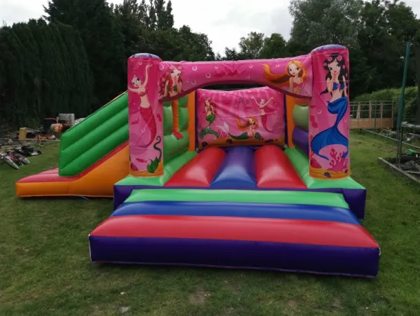 Mermaid Multi Coloured Slide Bouncy Castle