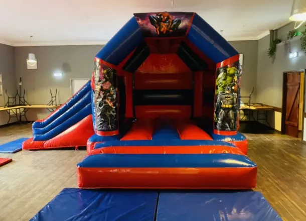 Superhero Red And Blue Velcro Side Slides