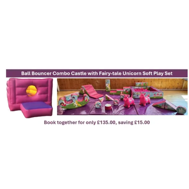 Ball Bouncer Combo Castle With Fairy-tale Unicorn Soft Play Set