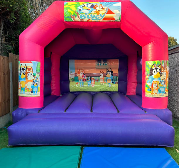 15ft X 12ft Pink And Purple Castle - Bluey Theme