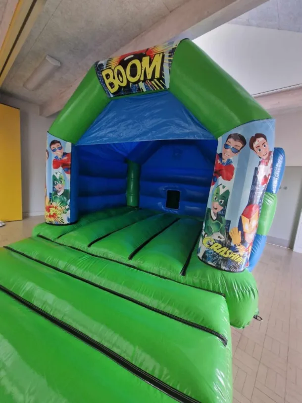 Boom Superhero Green Bouncy Castle