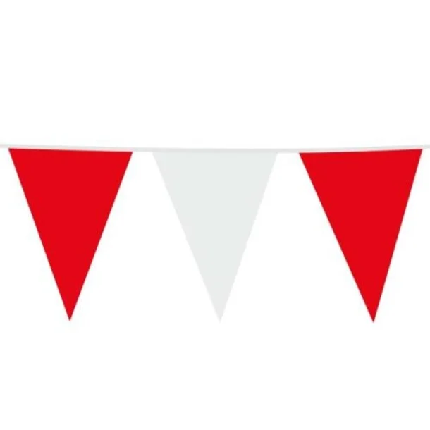 Red/white Standard Plastic Bunting 10m (20 Flags)