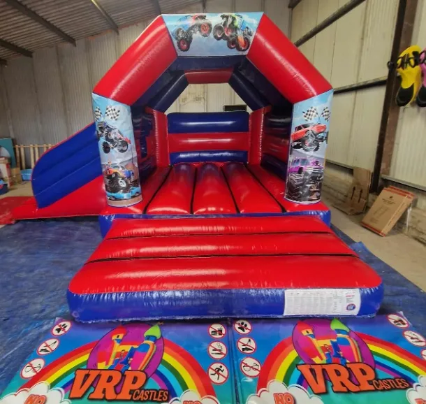 Monster Trucks Red And Blue Velcro Side Slide