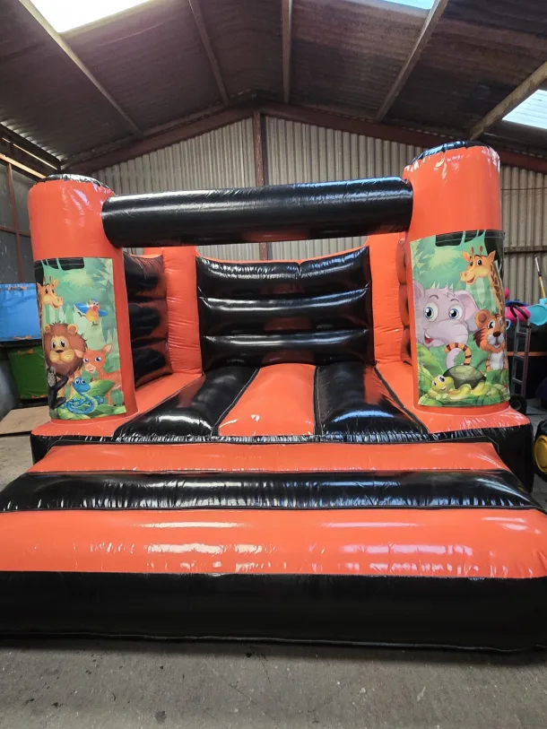 Orange And Black Jungle H Frame Bouncy Castle