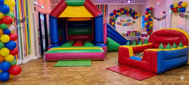 Combi Bouncy Castle Slide And Air Juggler Ball Pool Package Hire Gillingham And Medway