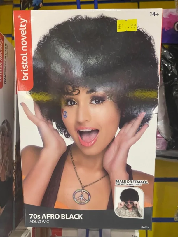 70s Afro Black Wig