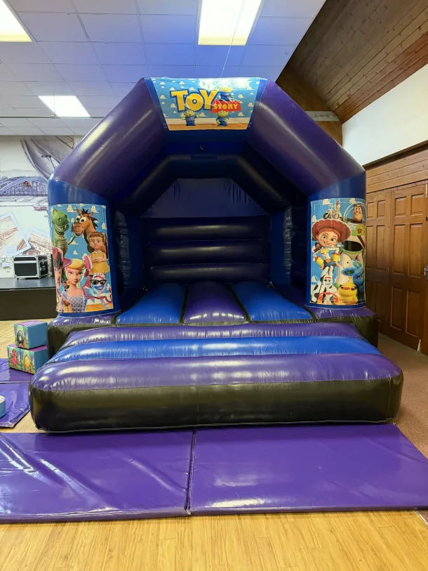 Blue And Purple A Frame Bouncy Castle Toy Story