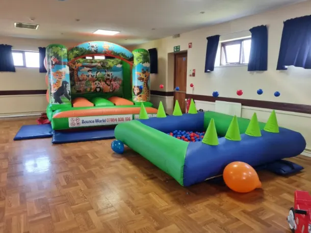 Blue And Green Ball Pit And Air Juggler