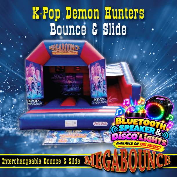 15ft X 15ft K Pop Demon Hunters Themed Bouncy Castle With Slide
