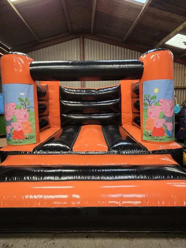 Orange And Black Peppa Pig H Frame Bouncy Castle