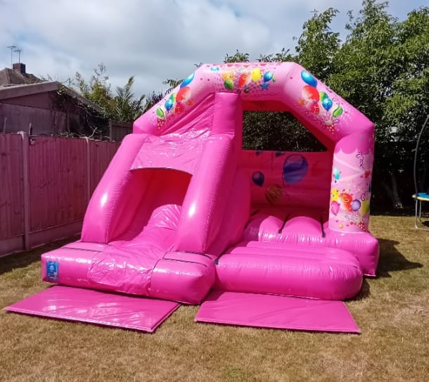 Pink Front Slide Bouncy Castle