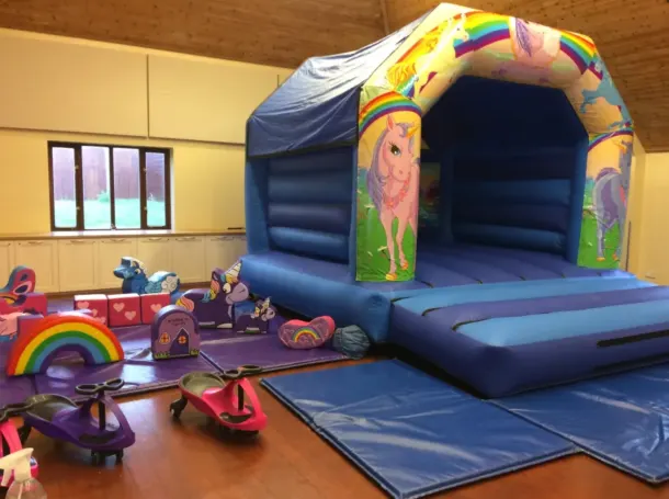 Unicorns Bouncy Castle Soft Play Package.