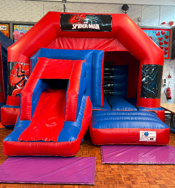 Red And Blue Combo Castle - New Spiderman Theme