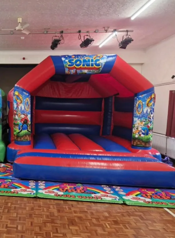 Sonic Bouncy Castle Red And Blue
