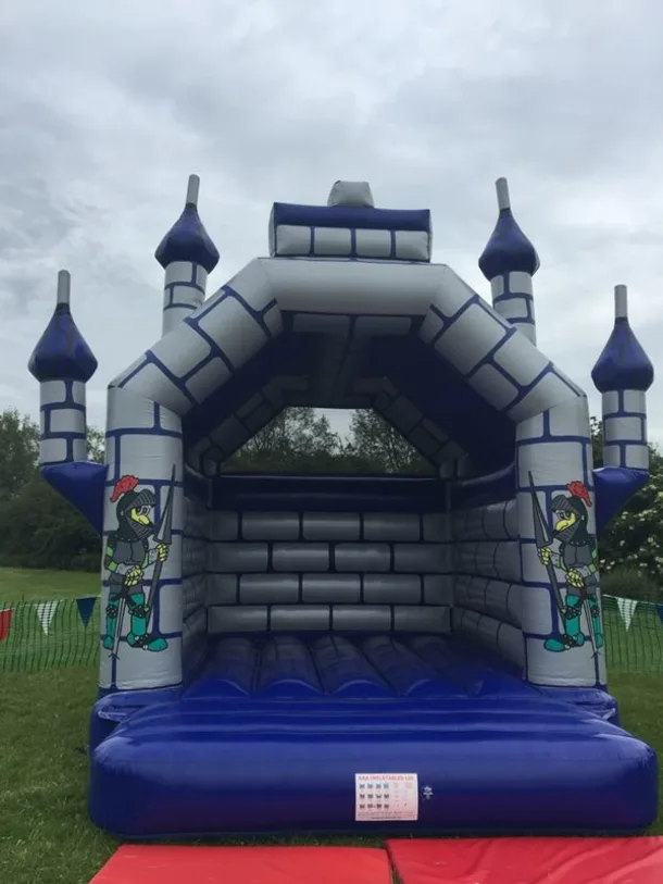 Adult Blue And Silver Bouncy Castle