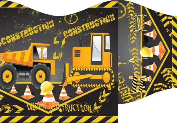 Construction Pink And Purple Bouncy Castle