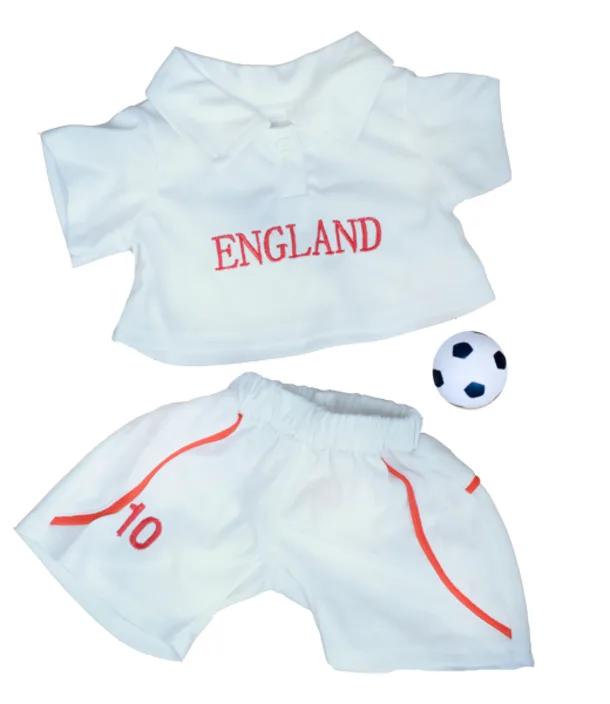England Football Outfit With Ball