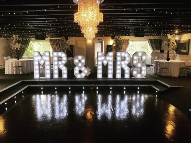 Wedding Mr And Mrs Light Up Letter Hire