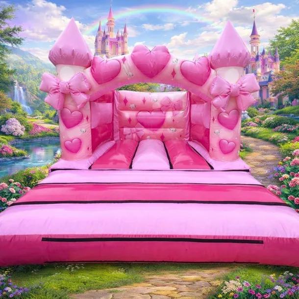 Pink Heart And Bow Castle