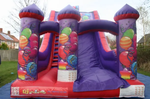 24ft X 28ft X 15ft Party Party Slide And 50ft X 10ft Party Party Assault Course