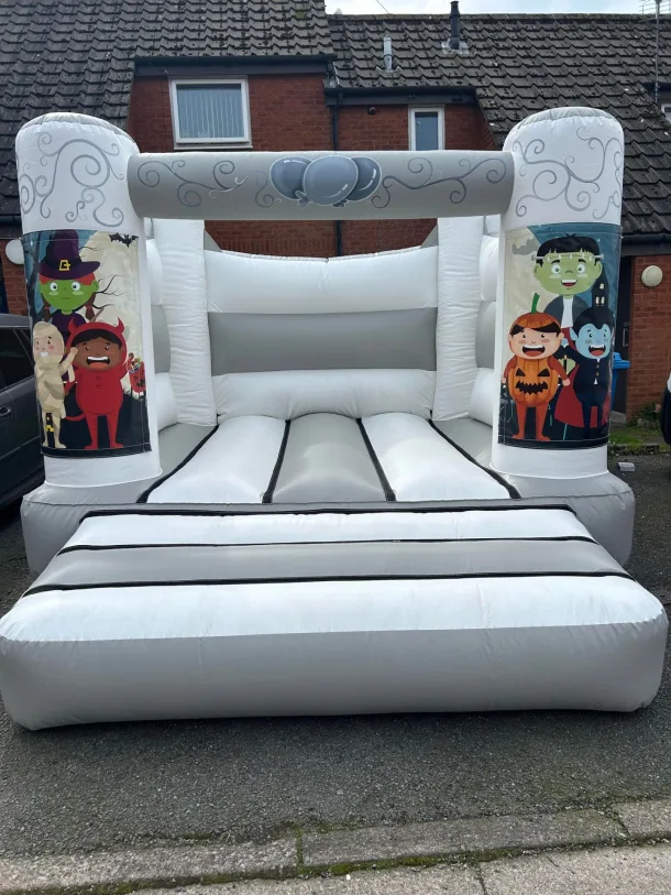 Grey White Halloween Bouncy Castle