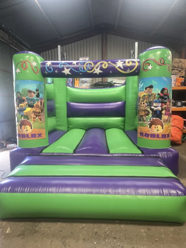 Green And Purple Roblox H Frame Bouncy Castle