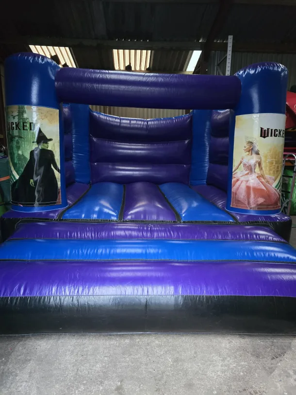 Blue And Purple Wicked H Frame Bouncy Castle