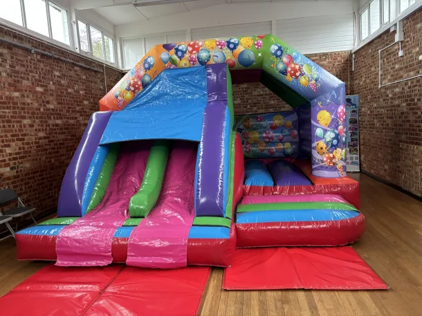 Twin Lane Slide Party Theme Bouncy Castle