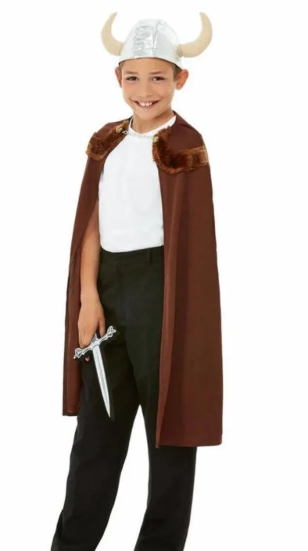 Kids Viking Kit (cape Hat And Sword)