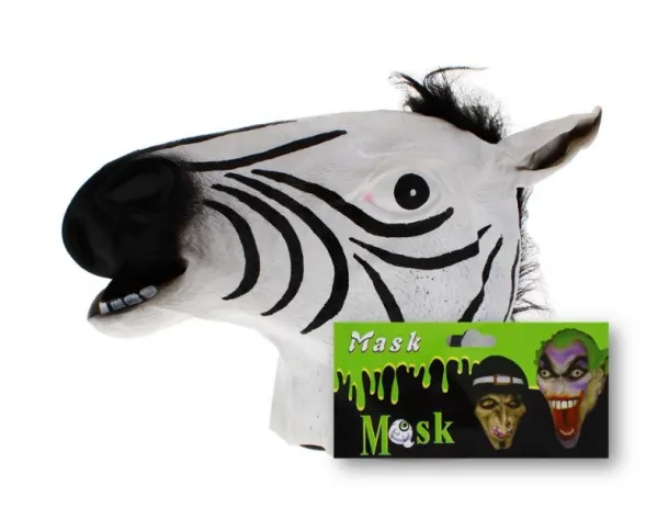 Zebra Full Head Rubber Mask