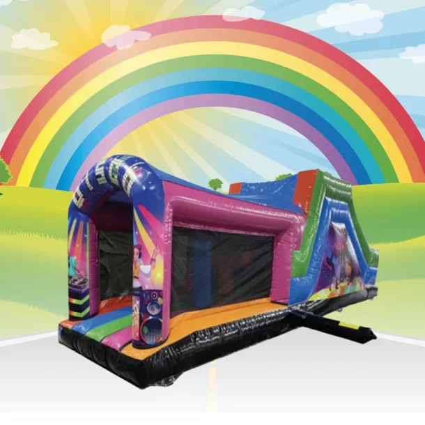 27ft X 12ft Disco Themed Obstacle With Slide