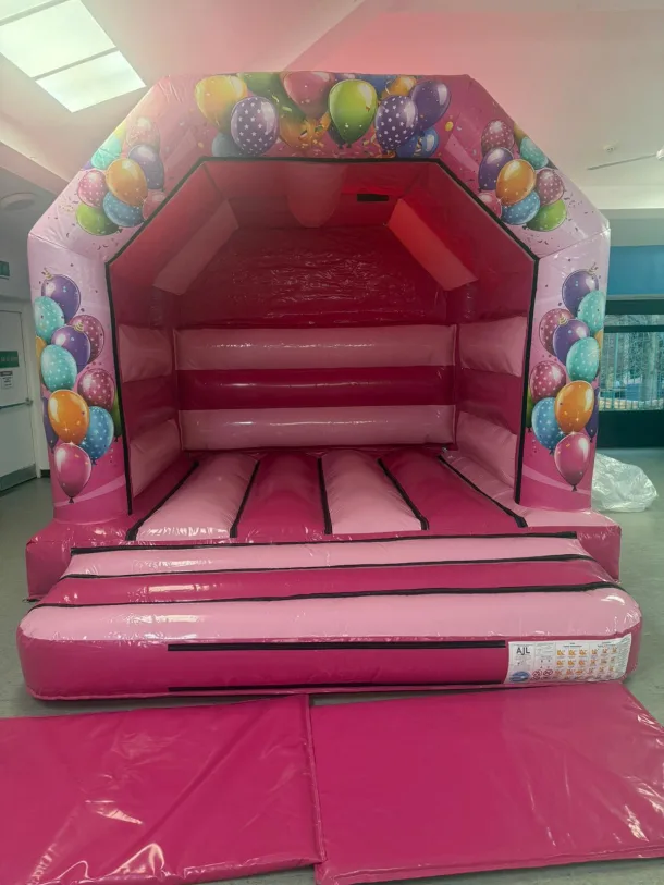 Pink Gloss Balloon Celebration Bouncy Castle