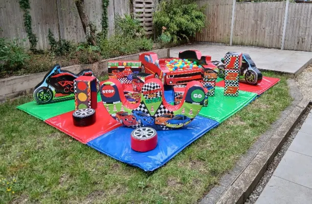Cars Speedway Soft Play Package With Ride Ons