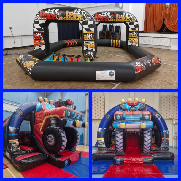 3d Monster Truck Combi Castle With Didi Car Racetrack
