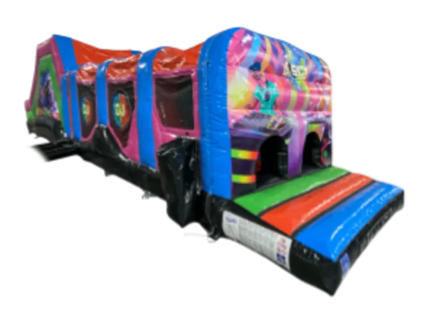 45ft Multi-coloured Disco Themed Obstacle Course