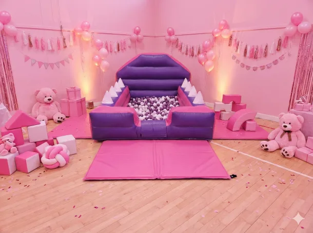 Pink Ball Pool With Air Jugglers