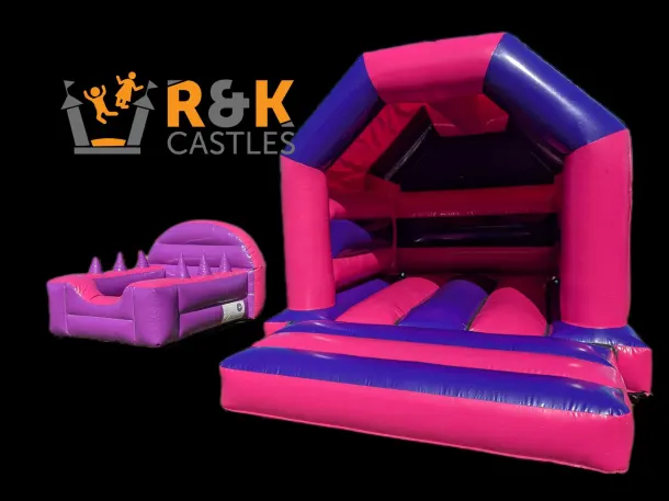 Family Fun Package Pink And Purple Castle With Our 8x8ft Ball Pit