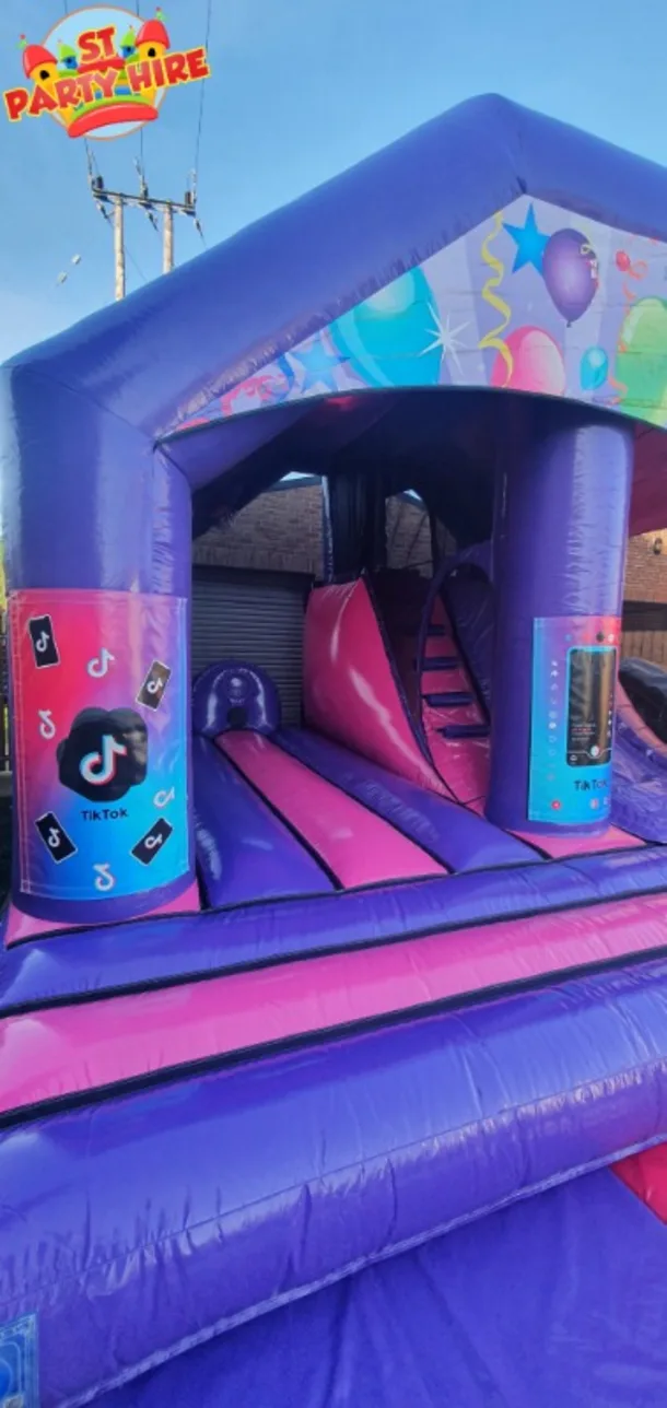 Play N Slide Purple Bouncy Castle - Tik T Theme