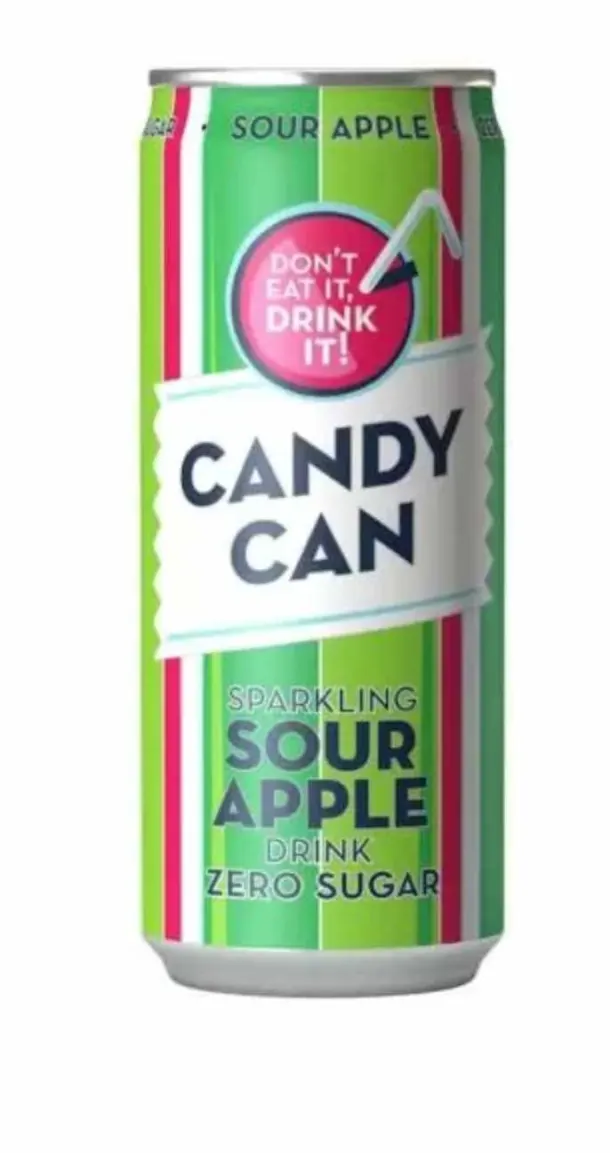 Candy Can Sparkling Sour Apple Zero Sugar Can 330ml