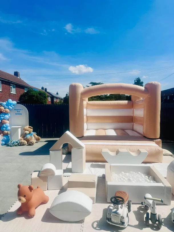 White And Tan Castle And Soft Play Package