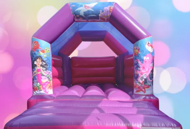 Pink Purple Bouncy Castle 11x15 Under The Sea Mermaid Theme