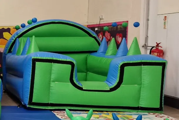 Blue And Green Ball Pool With Air Jugglers