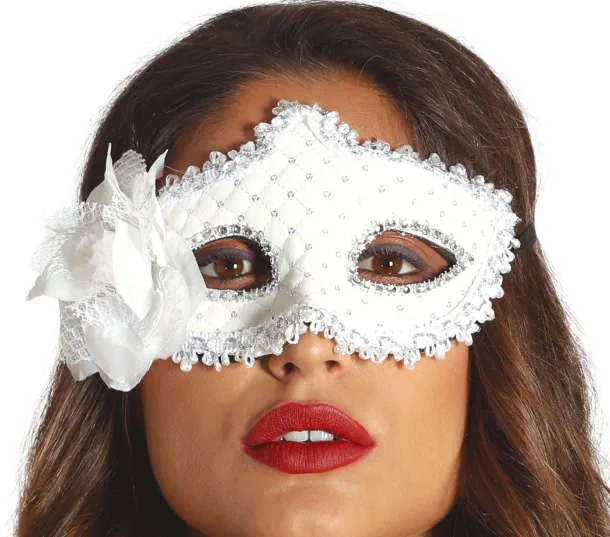 White Mask With Flowers