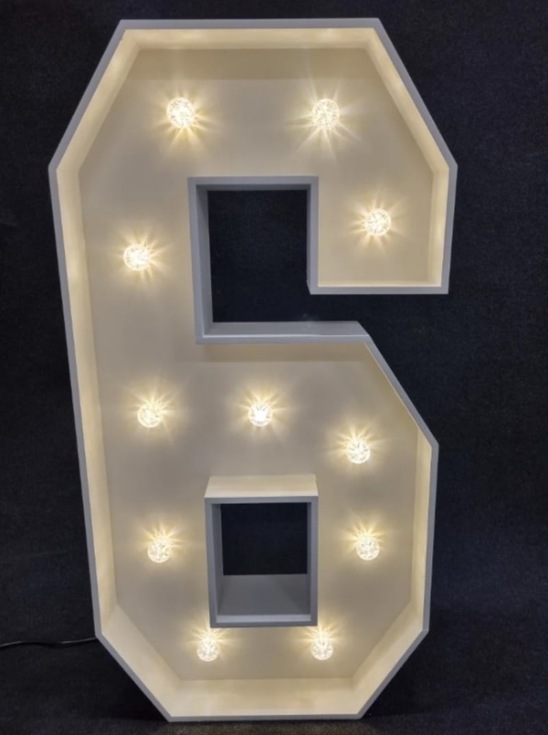 number lights 4ft (0-9 Available) - Bouncy Castle Hire in Devon