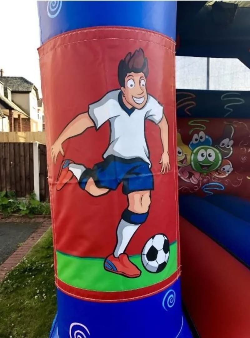 Lets Party Delux Smiley Balloons Football Bouncy Castle Bounce About