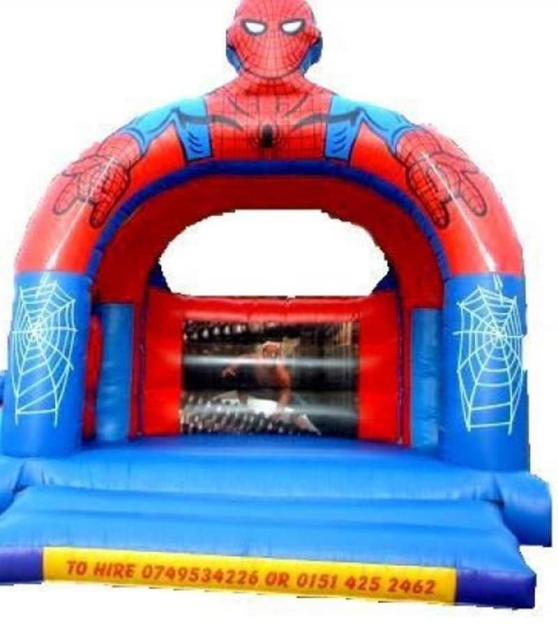 15ftx15ft Spiderman Castle Dj Land Of Castles | Bouncy Castle And Rodeo  Bull Hire Liverpool