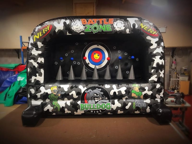 Nerf Shootout Arena Hire Barnsley, Rotherham Sheffield Tarn Party Hire Bouncy Castle , sun bed