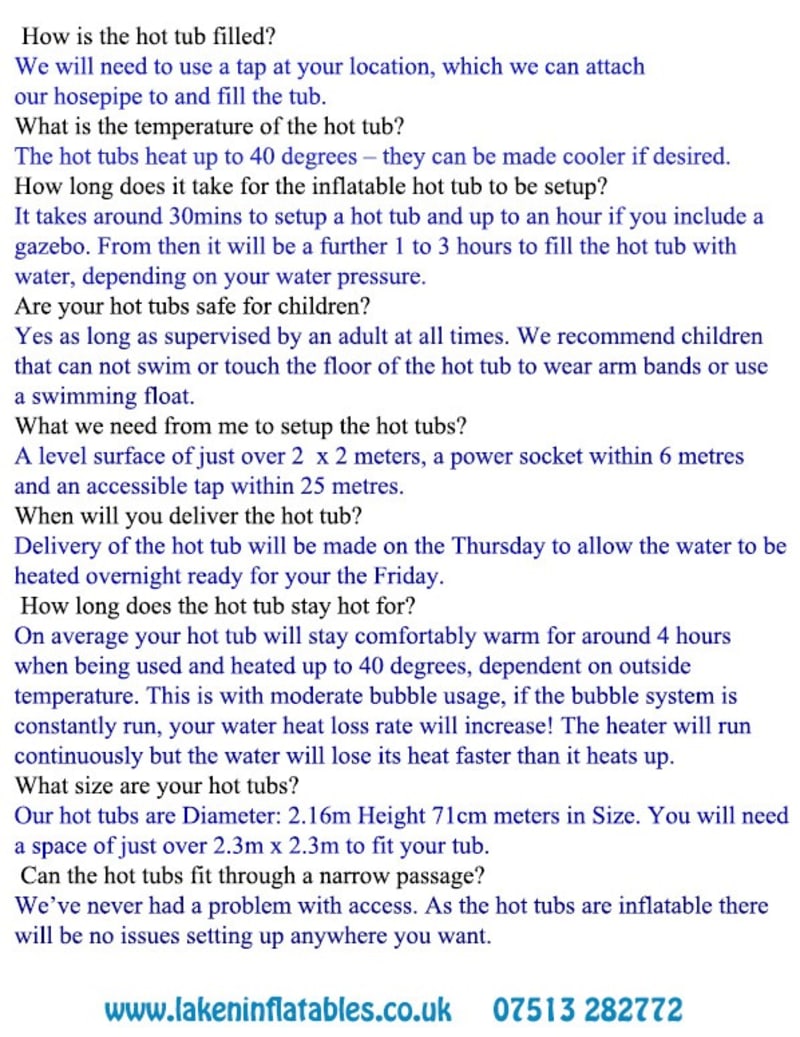 4 6 Person Bubble Hot Tub Hire Boston, Spalding Lincs Bouncy Castle