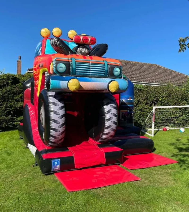 3d Monster Truck Bouncy Castle And Slide Combo Swindon Bouncy Castle Hire